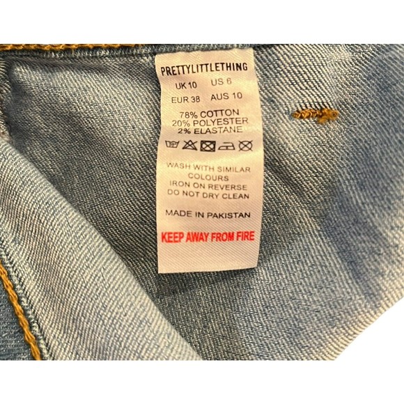 PrettyLittleThing Light Wash Disco Fit Skinny Jean Size 6 NWT - Picture 6 of 6